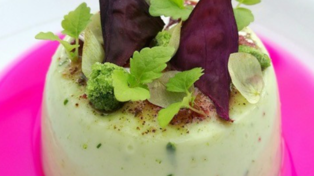 Cardamom Leaf Pannacotta with Yka Leaves Syrup