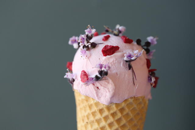 Ice cream cone of Callebaut®'s Ruby chocolate with Zallotti Blossom