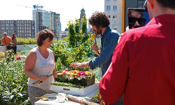 Rotterdam’s Rooftop farm is sunny backdrop for 3rd Floral Tweetjam