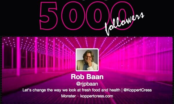 Rob Baan achieves a new milestone: 5000 Twitter followers